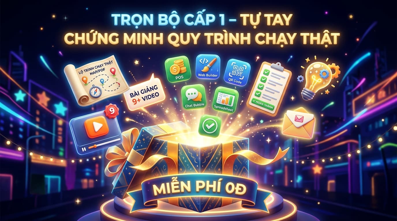 Trọn bộ Cấp 1 miễn phí - bán hàng tự động 0 đồng