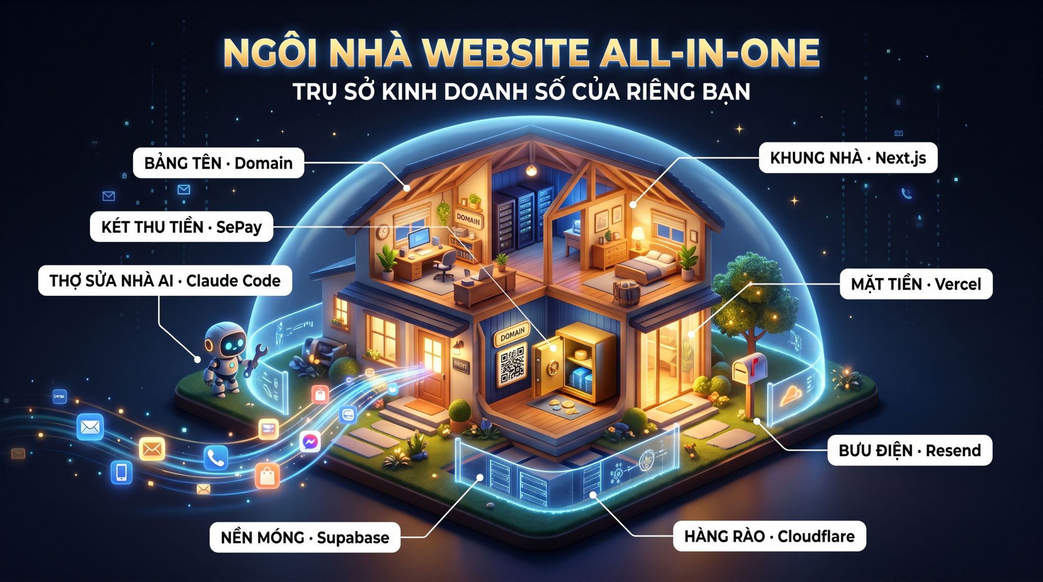 Ngôi nhà Website All-In-One — nền tảng bạn sở hữu trọn vẹn