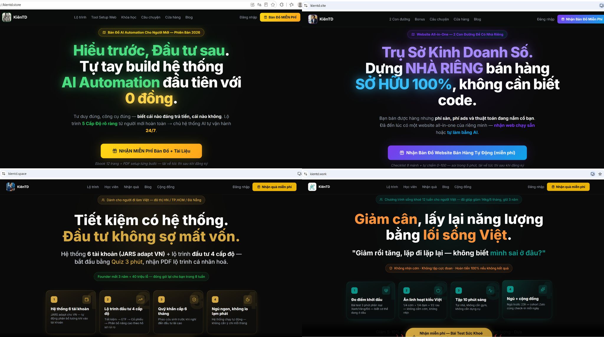 Danh sách website thật đã dựng bằng hệ AI Business OS — phần 1